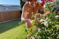 Martín trimming the bushes naturally - Nude but not Nude